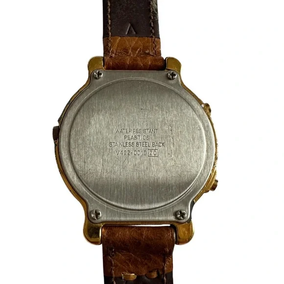 Vintage Lorus Quartz Disney Mickey Mouse Musical Watch Brown Leather Band